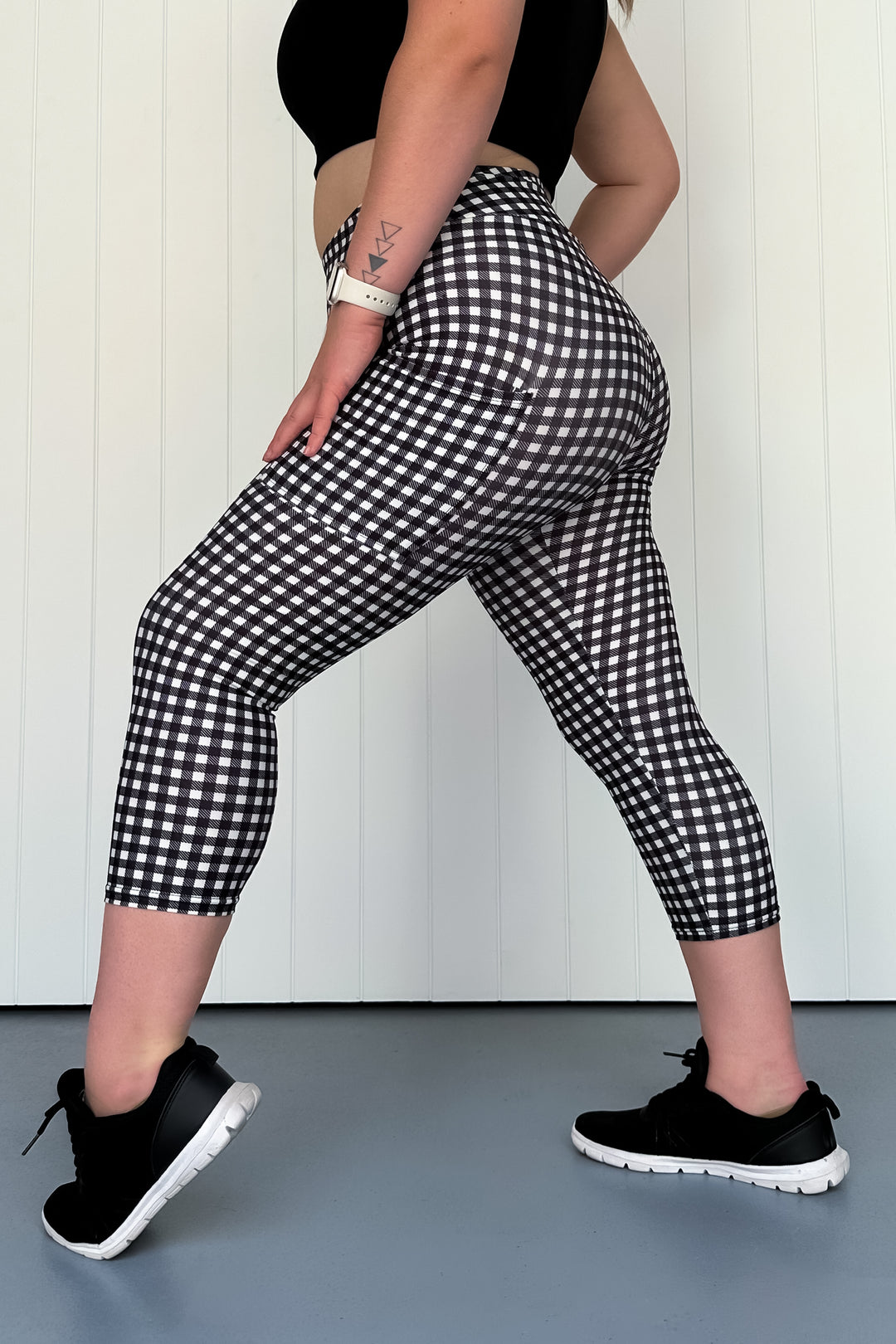 Gingham OG - Casual - Capri Leggings - Pockets