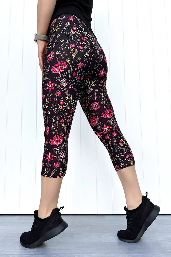 Whiskers & Wildflowers - Casual - Capri Leggings