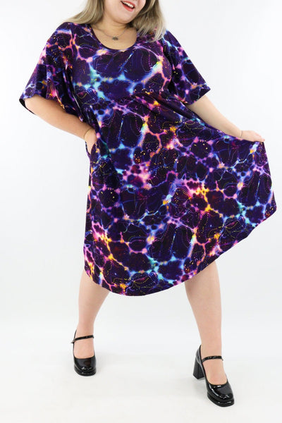 Milky Way - Midi Length Dress - Mid Sleeve - Pockets