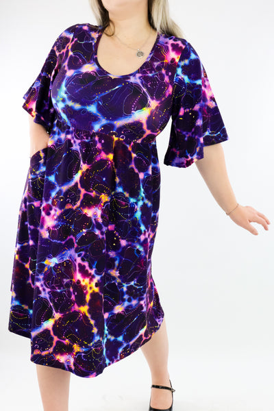 Milky Way - Midi Length Dress - Mid Sleeve - Pockets