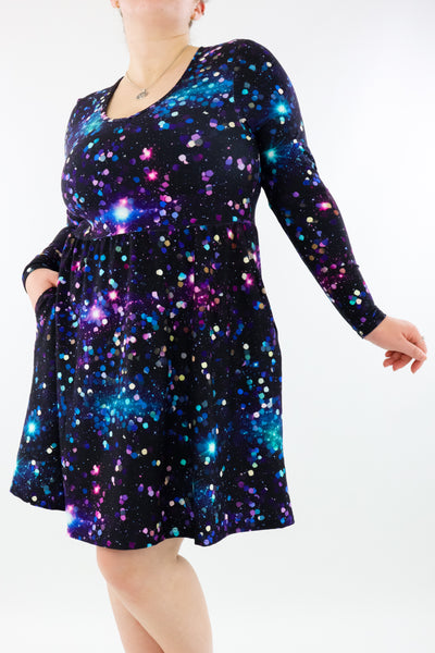 Sparkle Universe - Mini Dress - Long Sleeve - Pockets