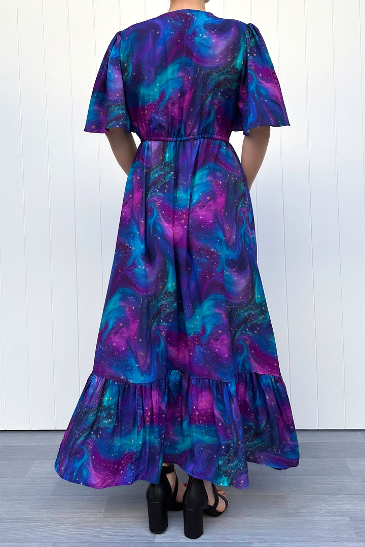 Peony Maxi Dress - Aurora Sky - Pockets