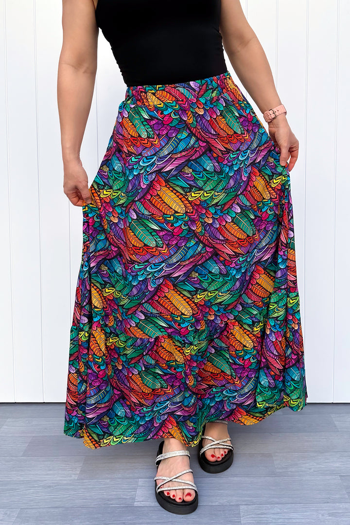 Camellia Maxi Skirt - Feather Wild - Pockets