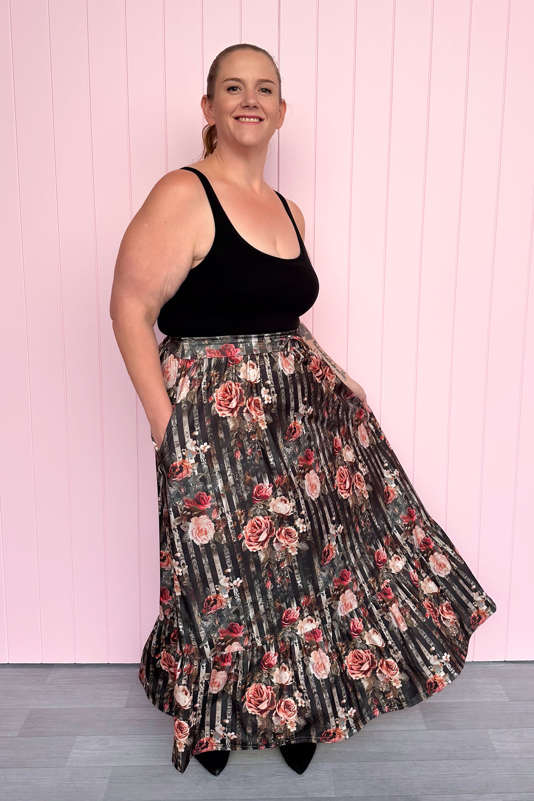 Selene Maxi Skirt - Heritage Rose - Pockets