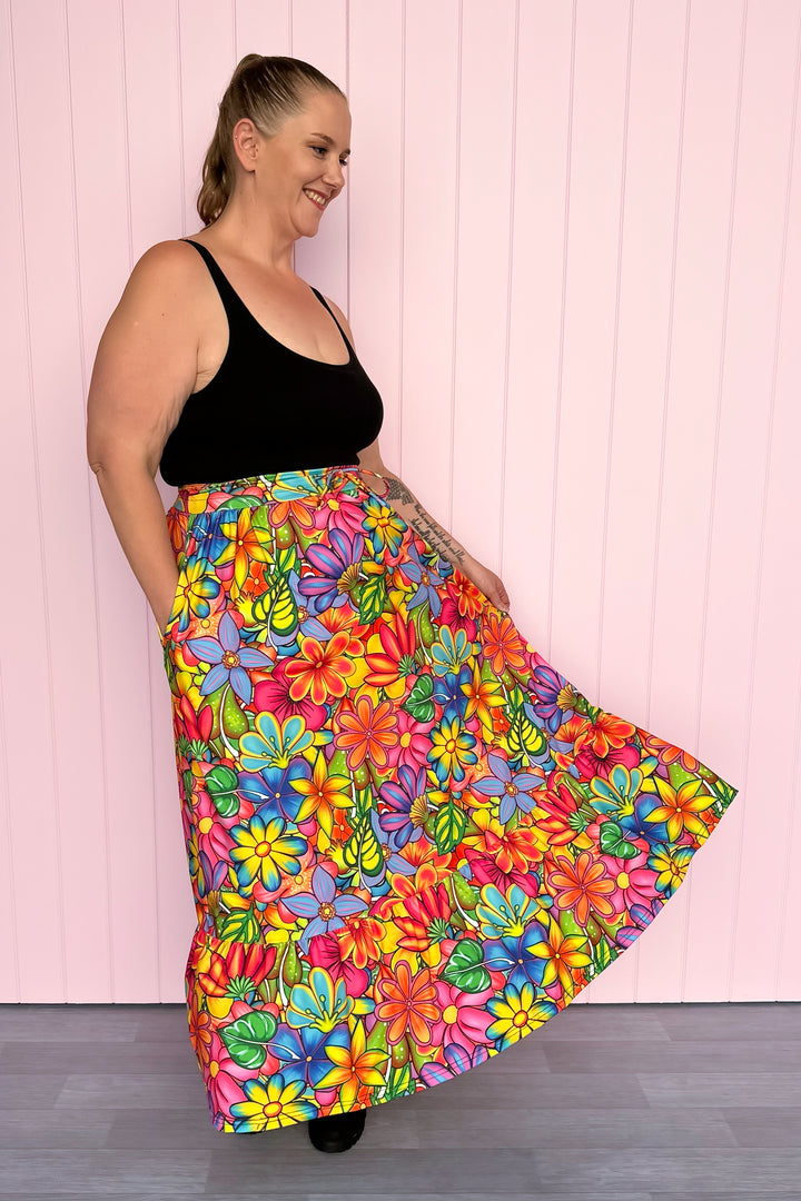 Selene Maxi Skirt - Tutti Frutti Flower - Pockets