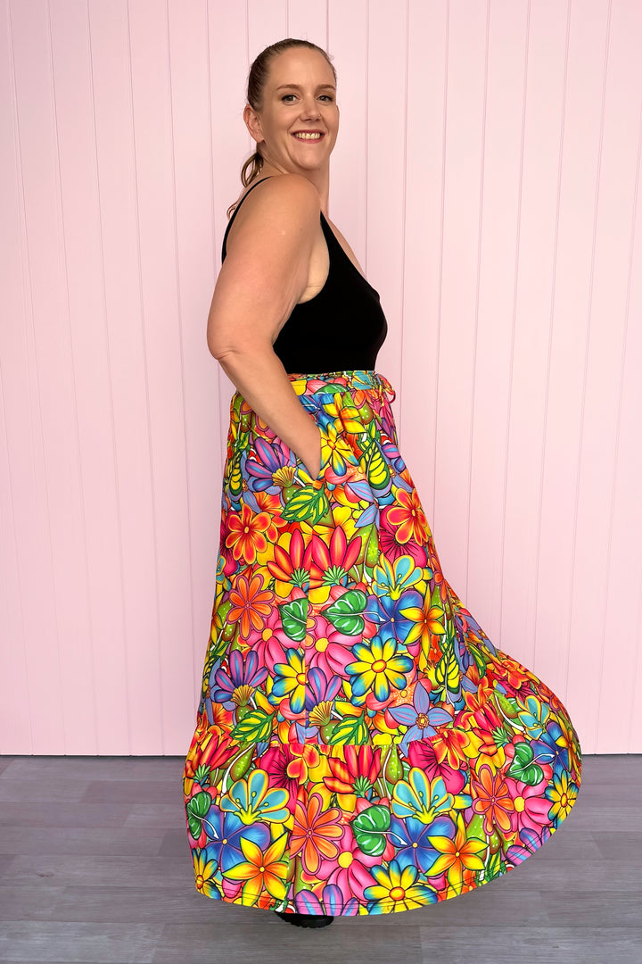 Selene Maxi Skirt - Tutti Frutti Flower - Pockets