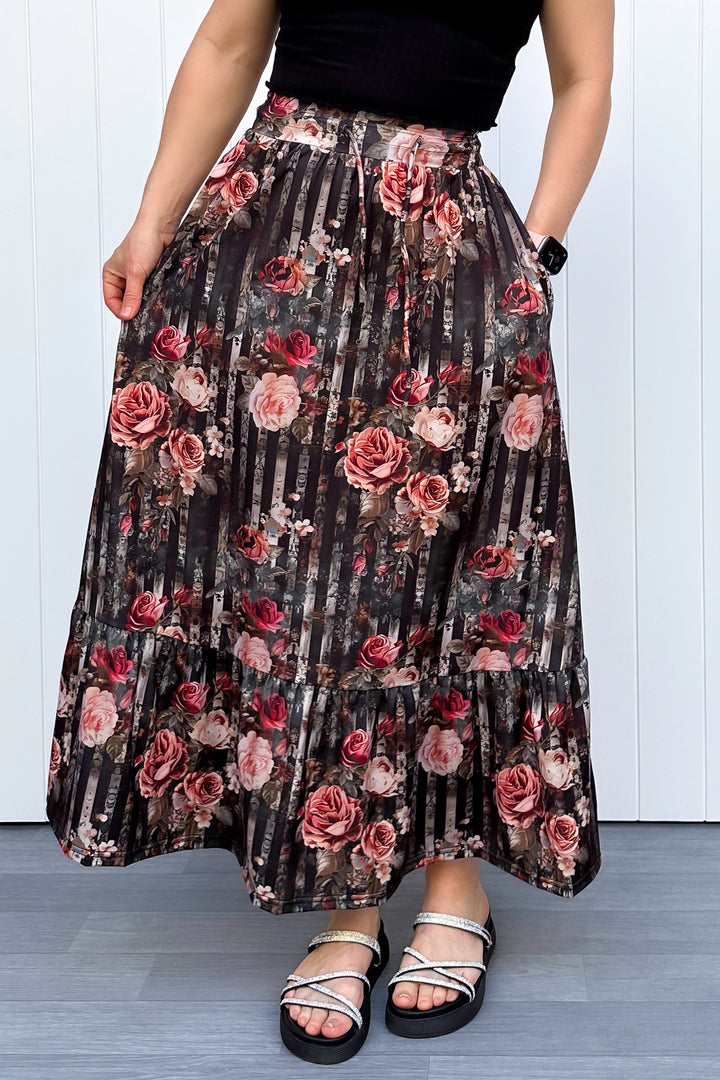 Selene Maxi Skirt - Heritage Rose - Pockets