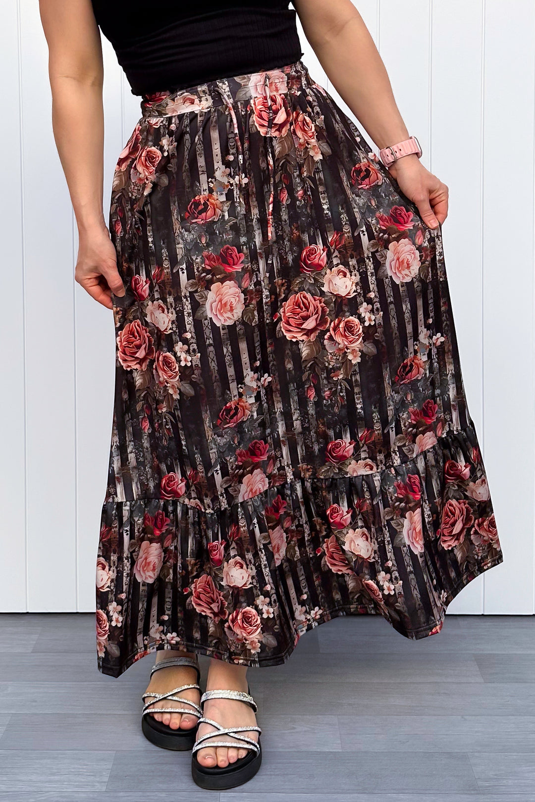 Selene Maxi Skirt - Heritage Rose - Pockets