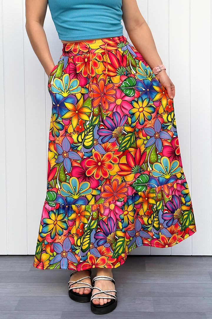 Selene Maxi Skirt - Tutti Frutti Flower - Pockets