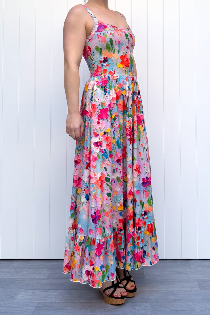 Celeste Maxi Dress - Painted Petals - Pockets