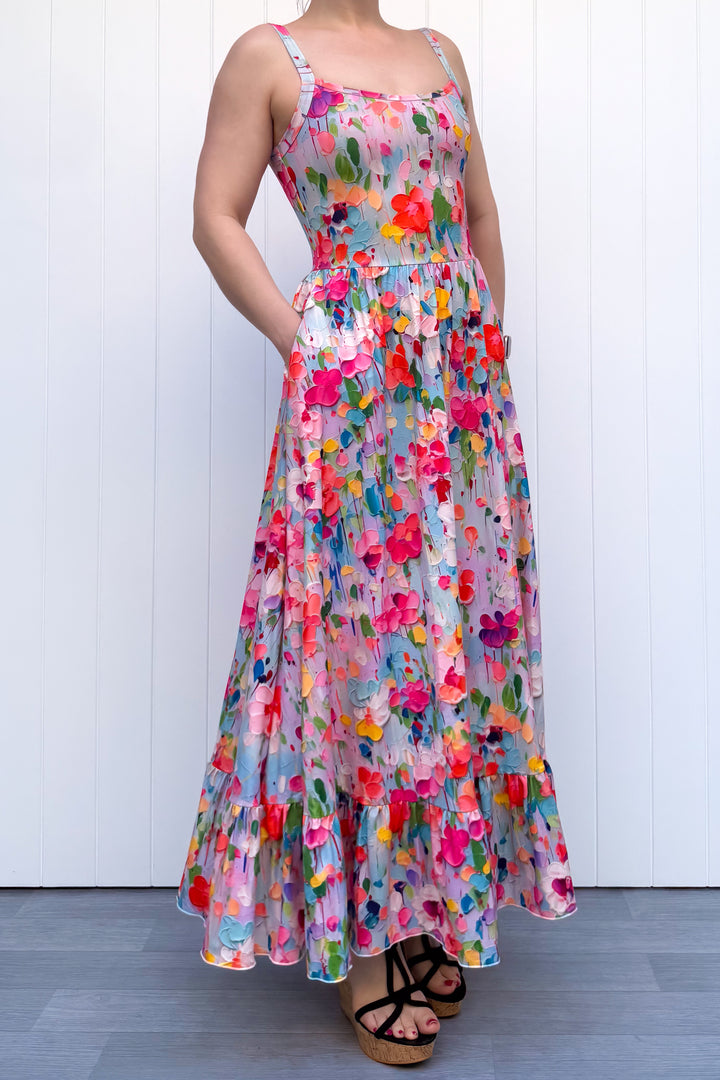 Celeste Maxi Dress - Painted Petals - Pockets
