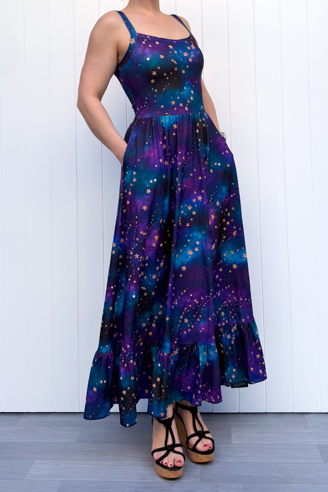 Celeste Maxi Dress - Universe Shimmer - Pockets