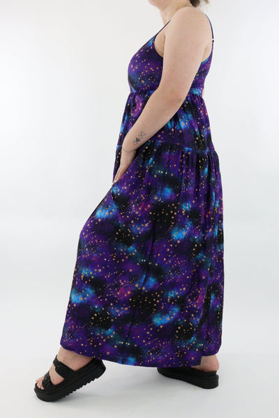 Universe Shimmer - Strappy Maxi Dress - Pockets - Pawlie