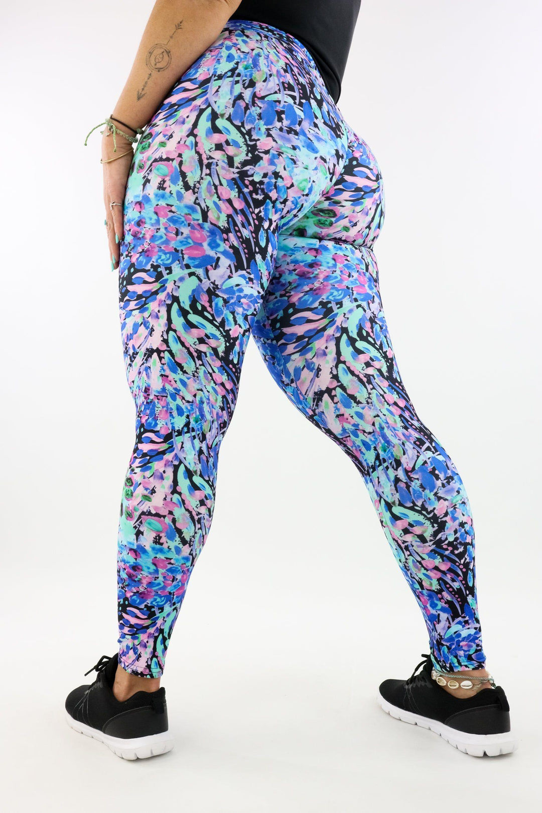 Watercolour Peacock - Casual - Full Leggings Casual Full Leggings Pawlie   