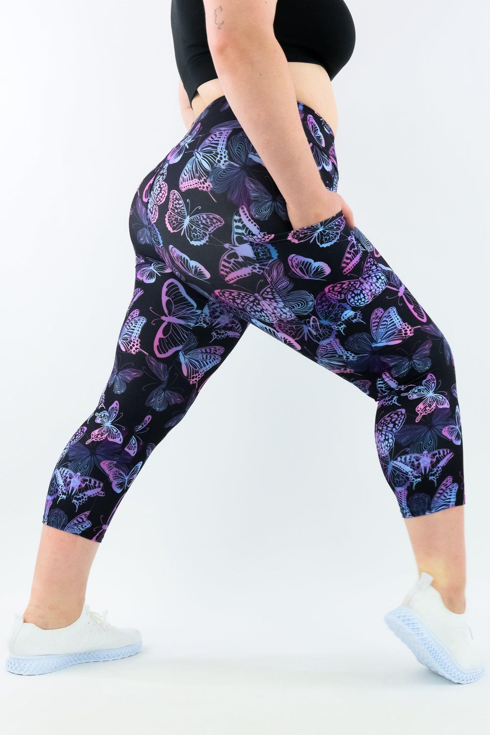 Butterfly Beauty - Casual - Capri Leggings - Pockets - Pawlie