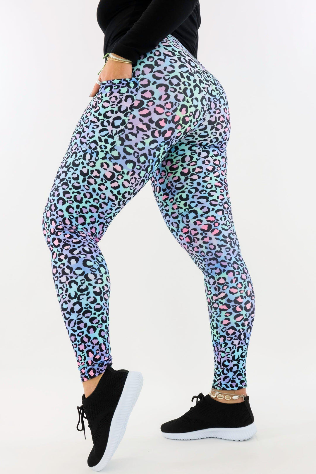 Leopard Sherbert - Casual - Regular Full Leggings - Pockets Casual Full Leggings - Pockets Pawlie   
