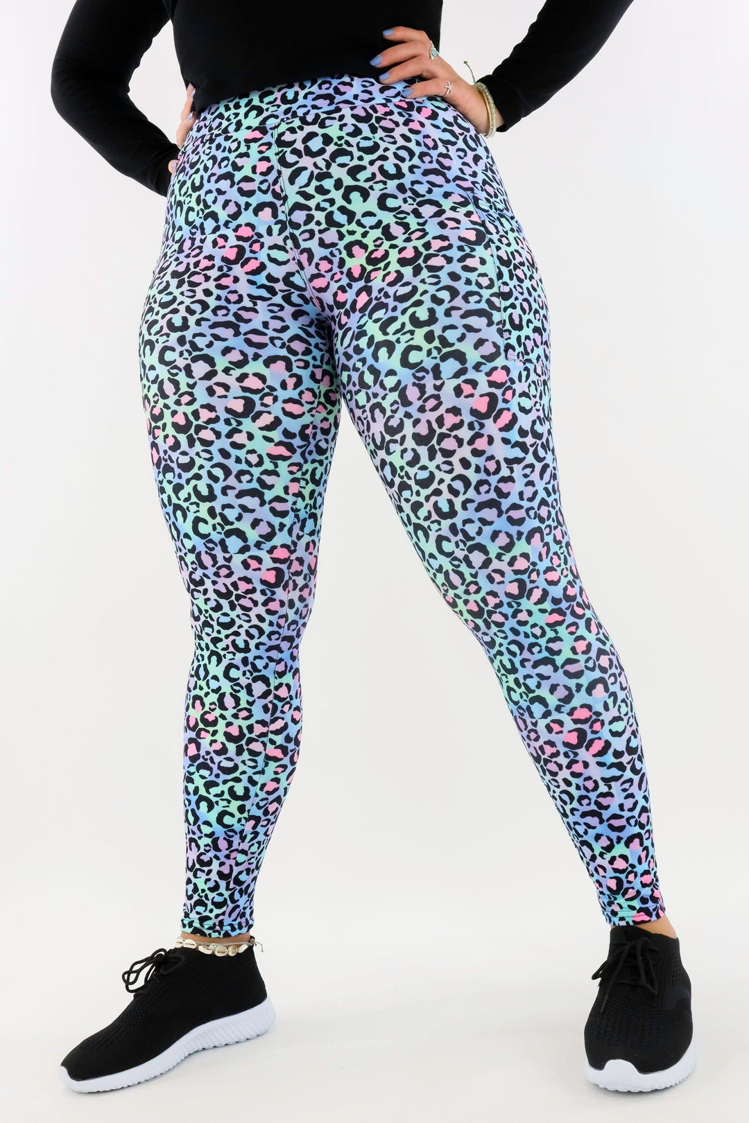 Leopard Sherbert - Casual - Regular Full Leggings - Pockets Casual Full Leggings - Pockets Pawlie   
