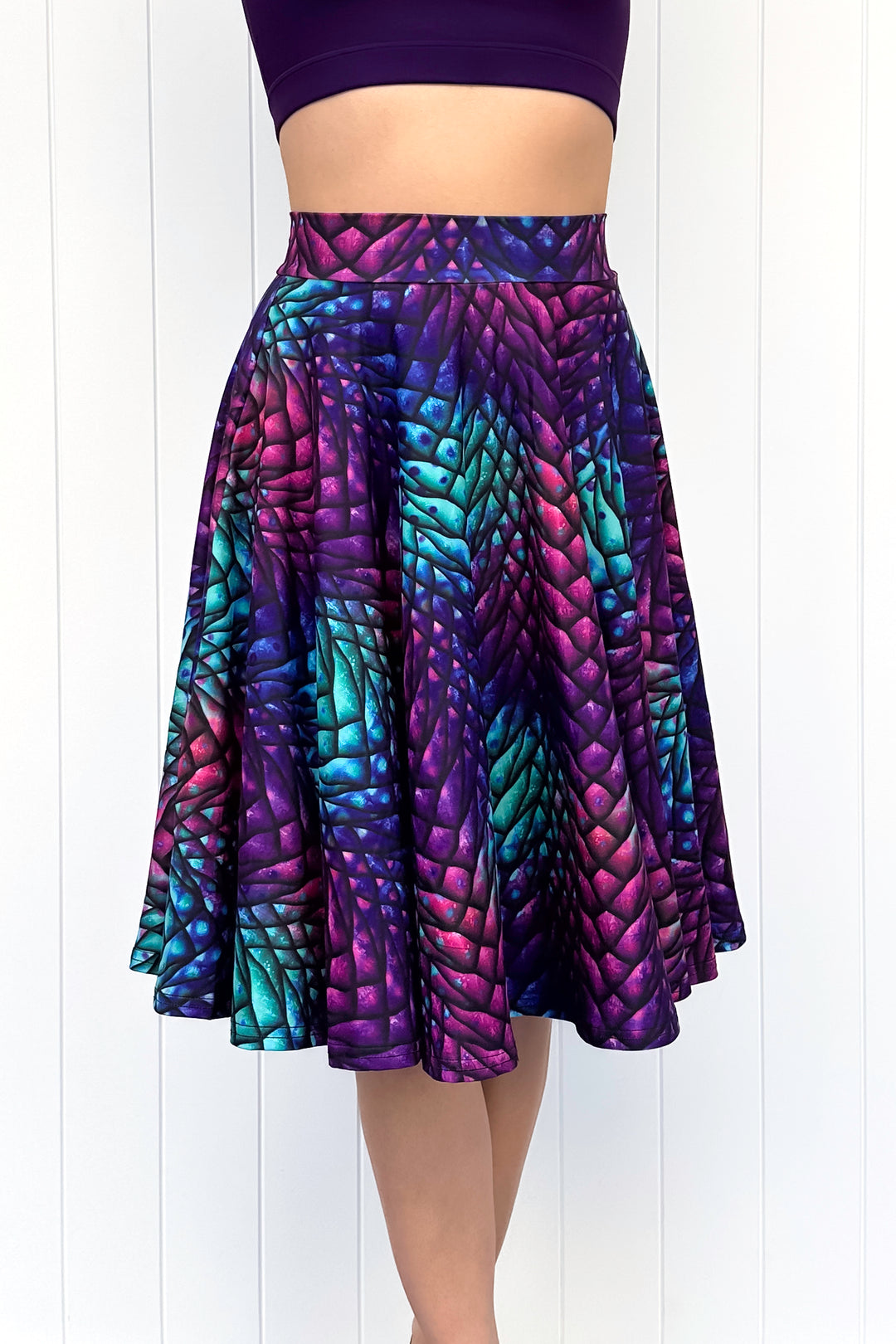 Seraphine Knee-Length Skirt - Radiant Dragon