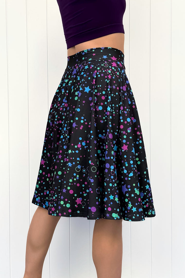 Seraphine Knee-Length Skirt - Neon Galaxy
