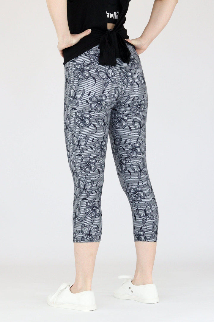 Butterfly Lace - Casual Capri Leggings Casual Capri Leggings Pawlie   