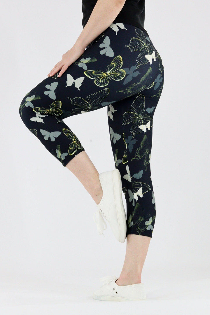 Golden Butterfly - Casual Capri Leggings Casual Capri Leggings Pawlie   