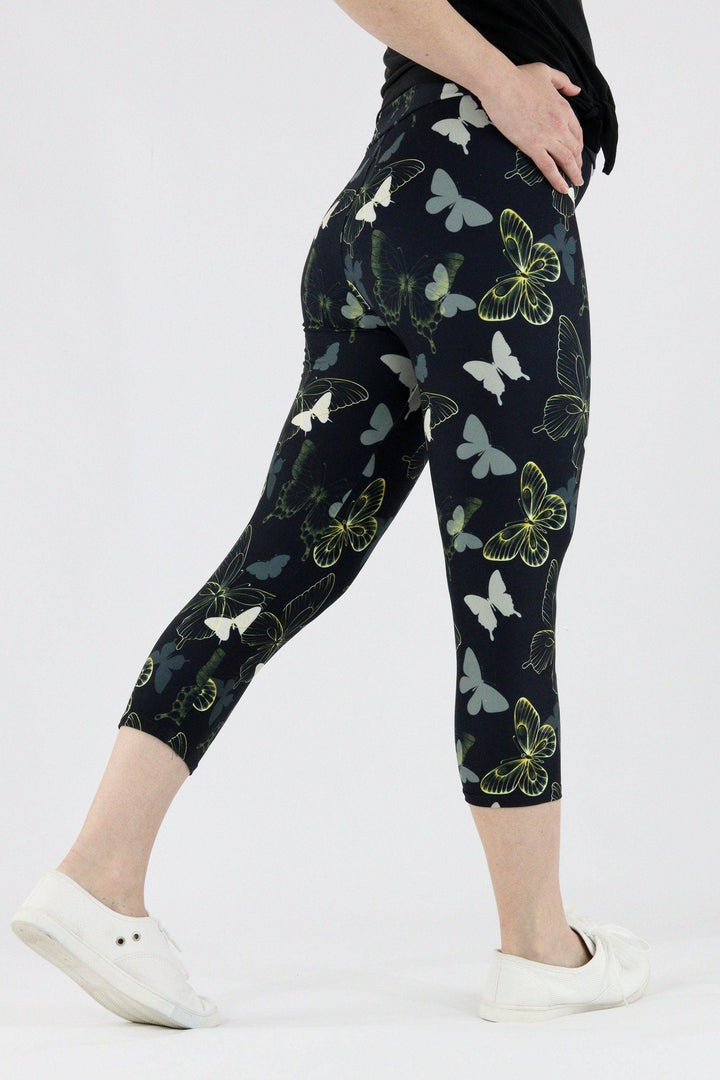 Golden Butterfly - Casual Capri Leggings Casual Capri Leggings Pawlie   
