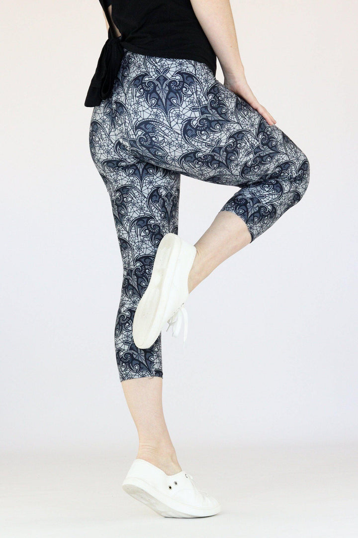 Bat Lace - Casual Capri Leggings Casual Capri Leggings Pawlie   