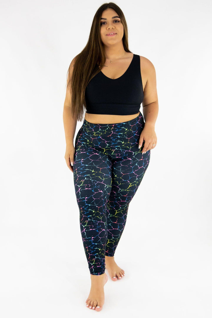 Rainbow Marble - Casual Leggings Casual Full Leggings Pawlie   