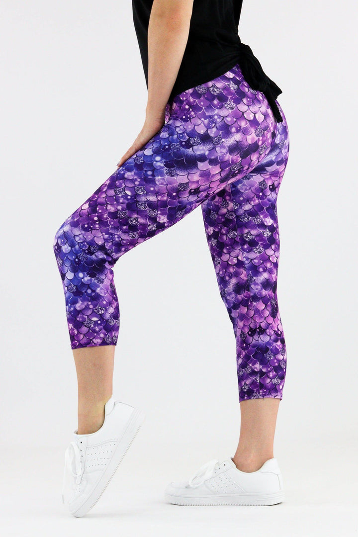 Royal Mermaid - Casual Capri Leggings Casual Capri Leggings Pawlie   