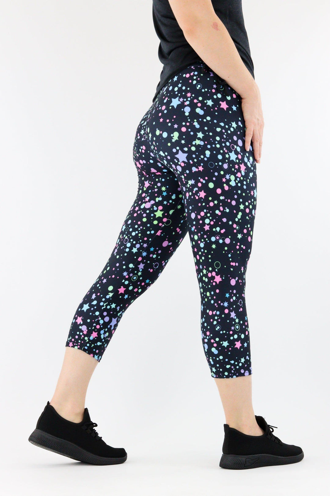 Neon Galaxy - Casual Capri Leggings Casual Capri Leggings Pawlie   