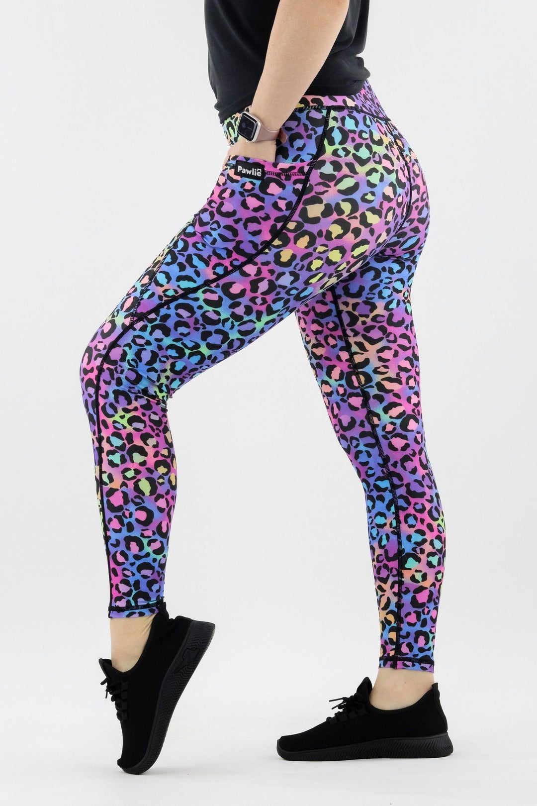 Vivid Leopard - Hybrid 2.0 - Leg Pockets - Full Leggings Hybrid Full Leggings Pawlie   