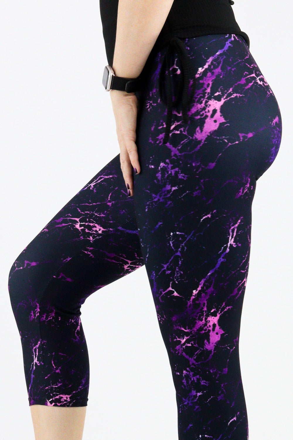Purple Marble - Casual Capri Leggings Casual Capri Leggings Pawlie   