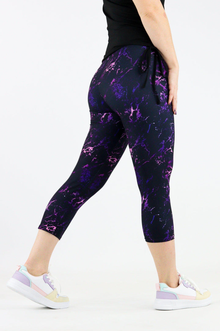 Purple Marble - Casual Capri Leggings Casual Capri Leggings Pawlie   