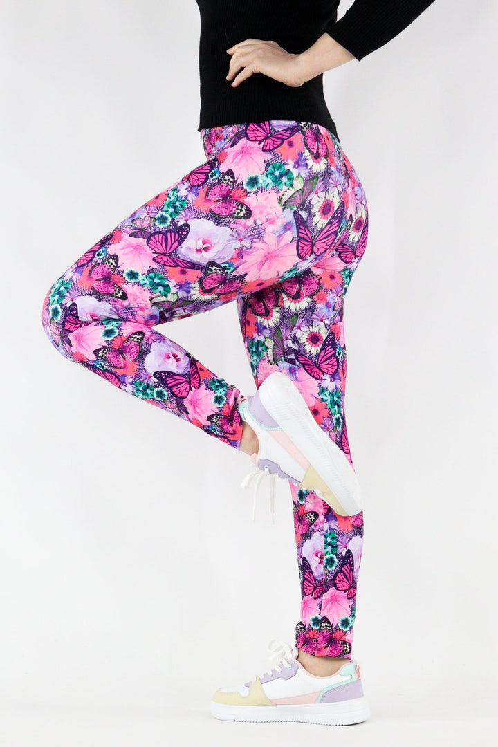 Florescence Butterfly - Casual Full Leggings Casual Full Leggings Pawlie   