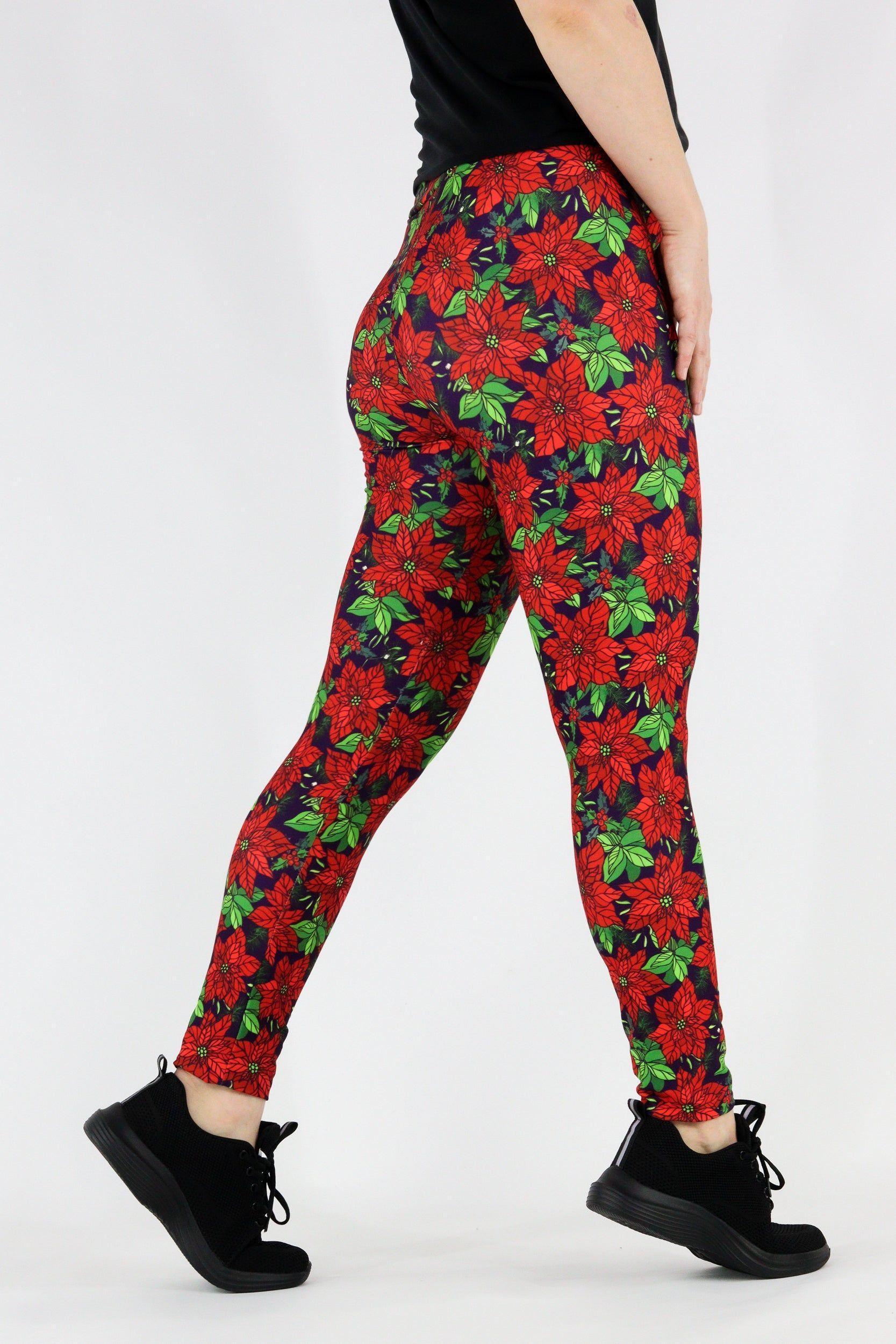 Christmas Poinsettia Casual Full Leggings