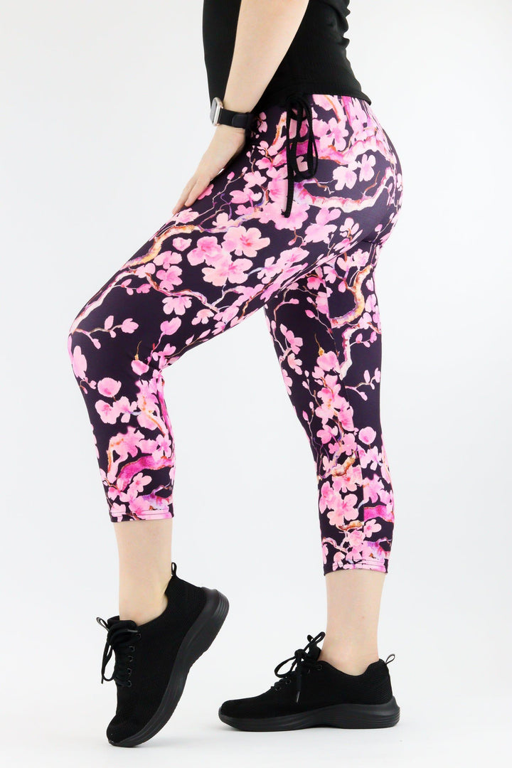 Watercolour Cherry Blossom - Casual Capri Leggings Casual Capri Leggings Pawlie   