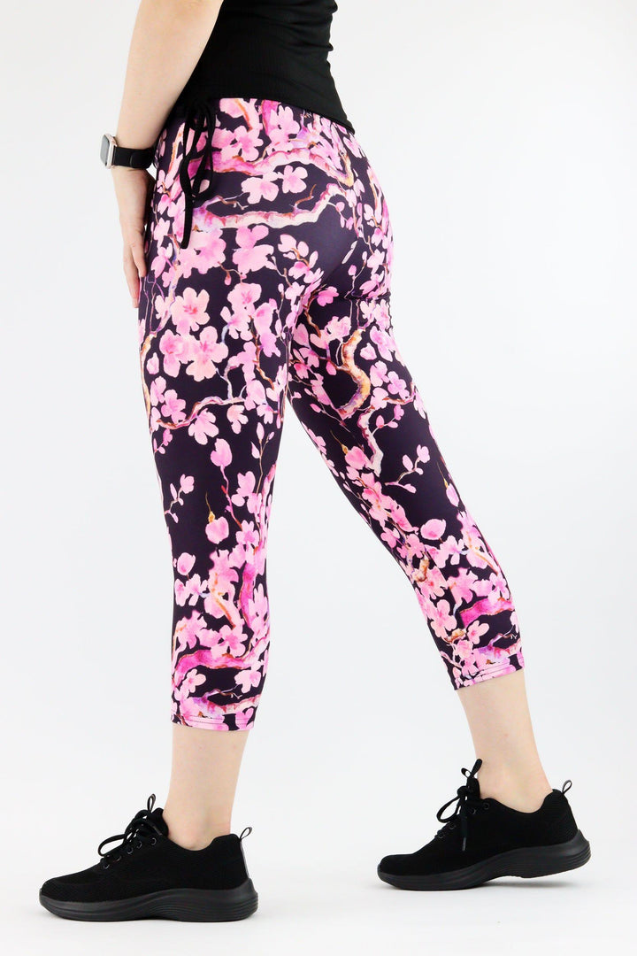 Watercolour Cherry Blossom - Casual Capri Leggings Casual Capri Leggings Pawlie   